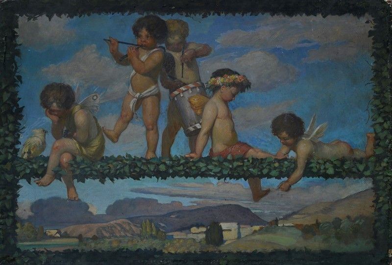 Scuola Toscana, XIX - XX Sec. - Giochi di Putti