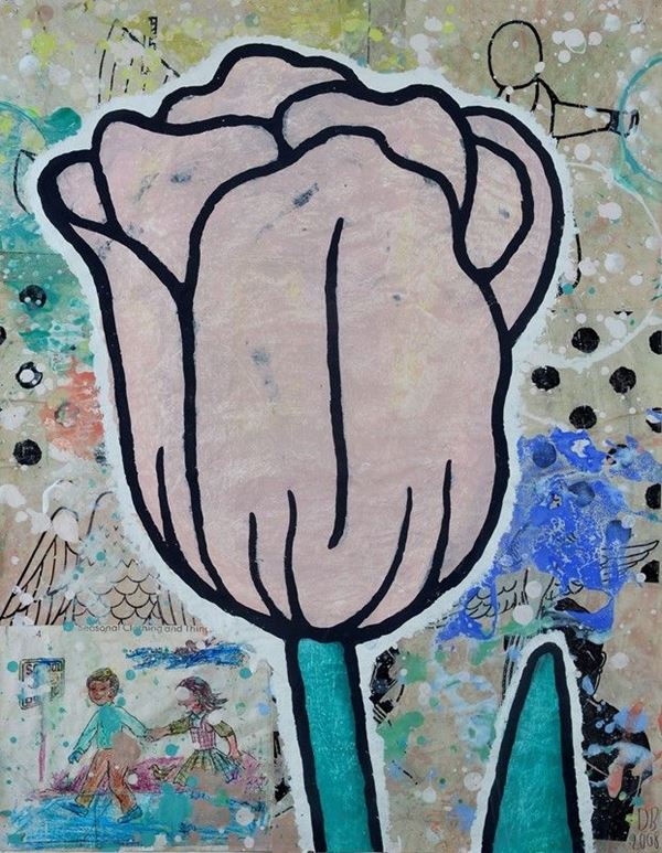 Donald Baechler - Pink Tulip