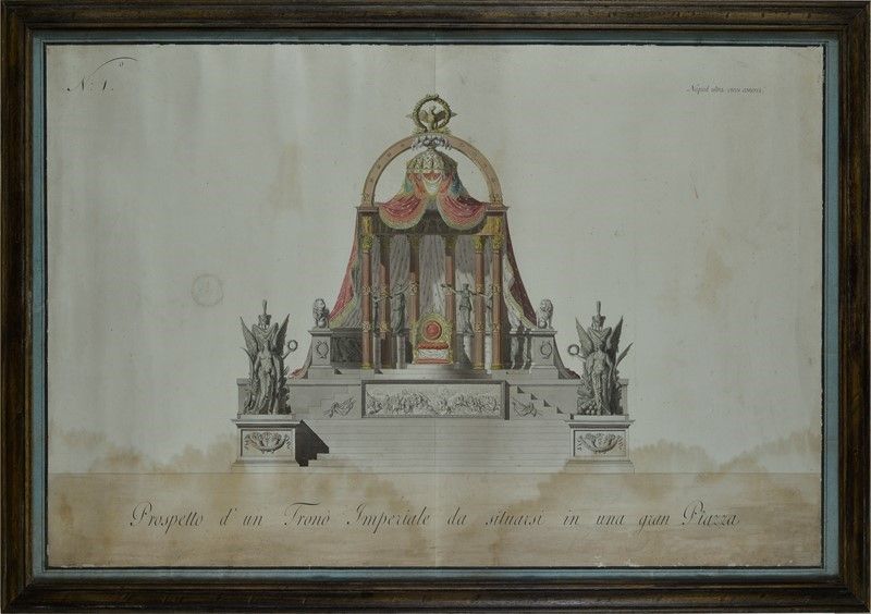 Anonimo, XIX Sec. - Prospetto D'un Trono Imperiale...