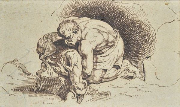 Anonimo, XVIII sec. - Shepherd with goat