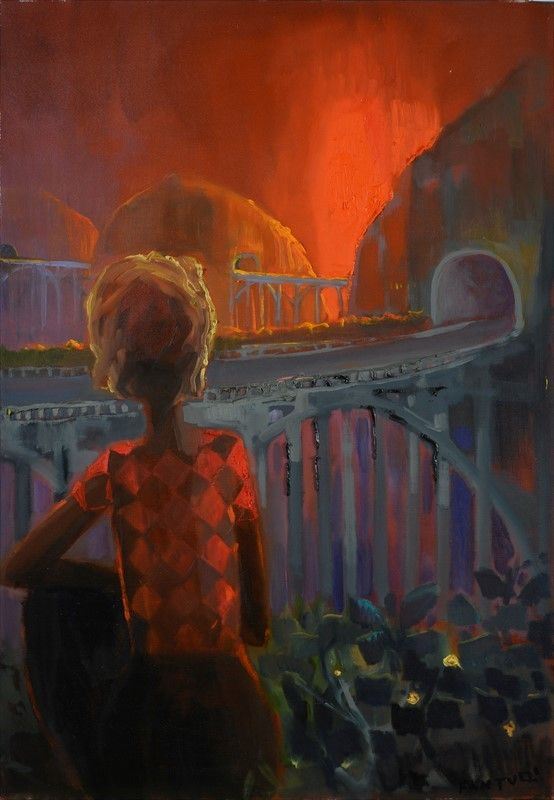 Eliano Fantuzzi - (Tramonto) L'autostrada del sole 
