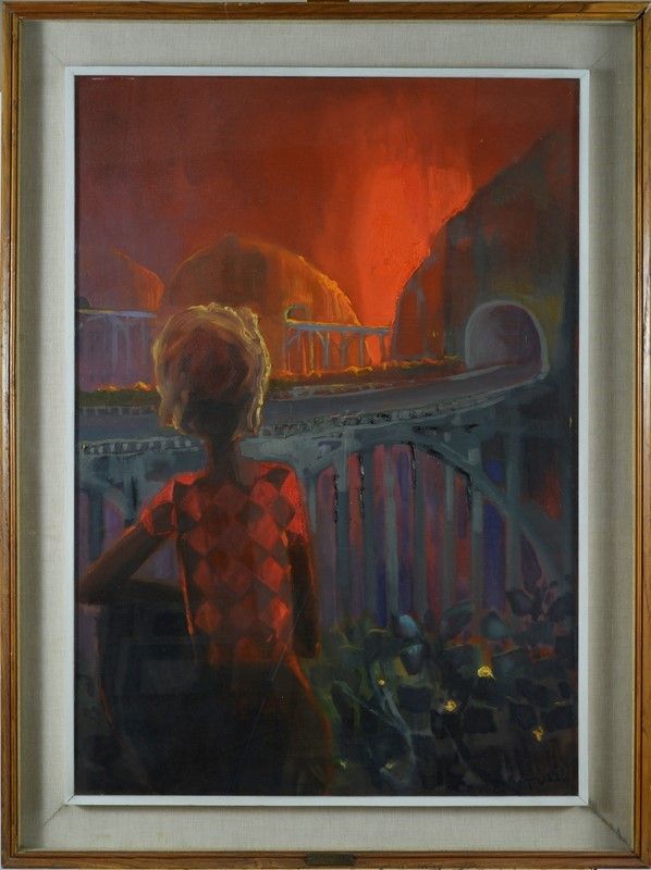 Eliano Fantuzzi - (tramonto) L'autostrada del Sole