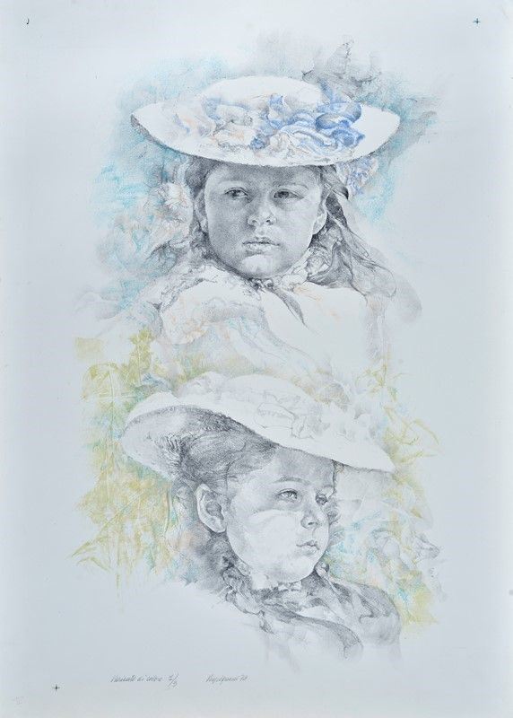 Renzo Vespignani : Faces of girls  (1978)  - Screen printing - Auction Editions and multiples of contemporary art - Galleria Pananti Casa d'Aste