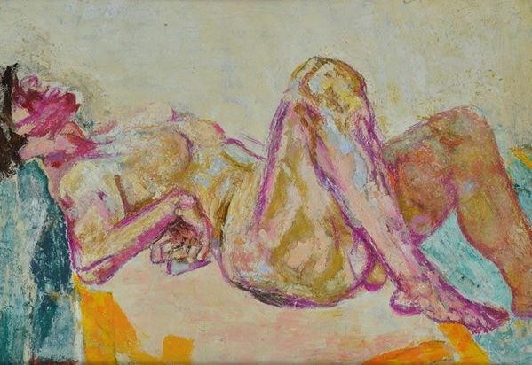 Fausto Pirandello - Nude lying down