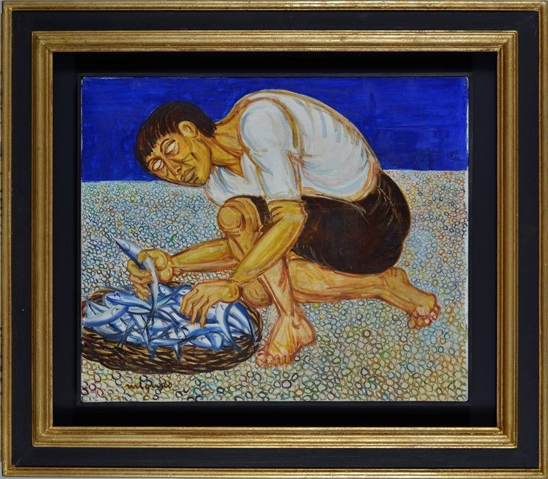 Giuseppe Migneco - Giovane con Pesci