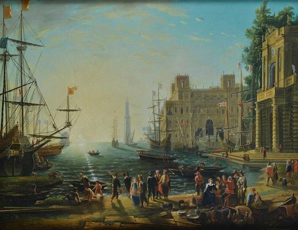 Anonimo, inizi XIX sec. - Veduta di porto