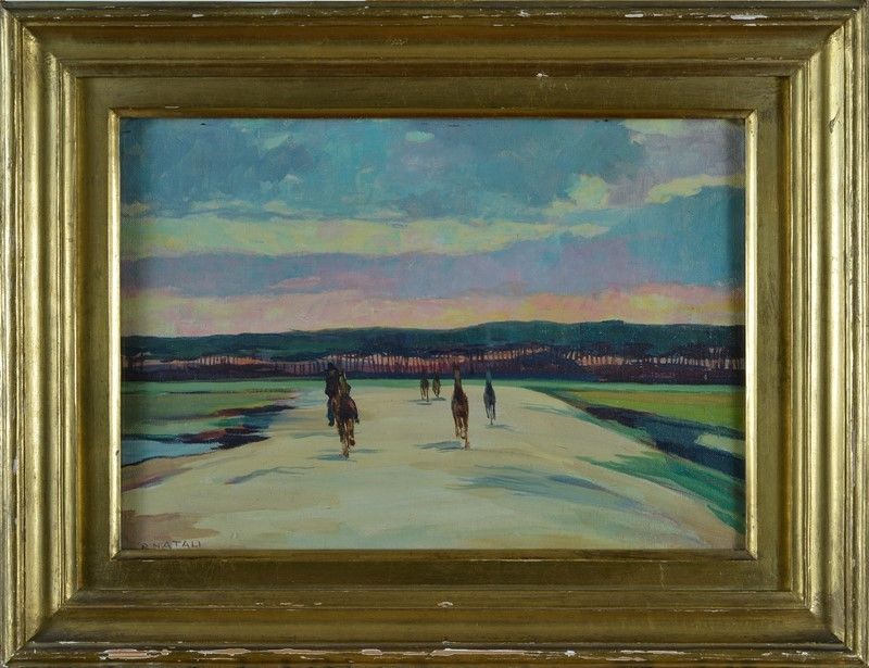 Renato Natali - Paesaggio con Cavalli