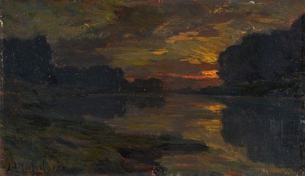 Luigi Michelacci - Tramonto sull' Arno