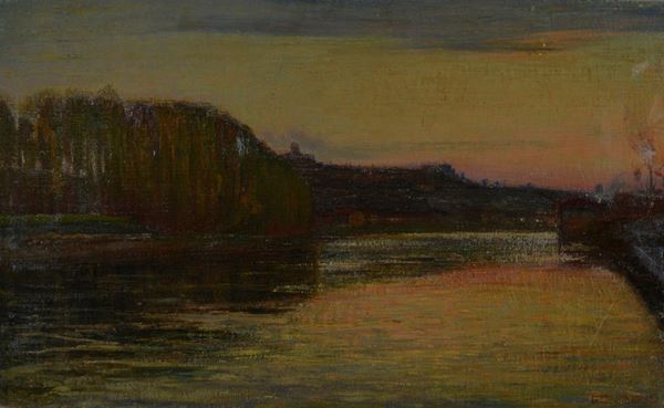 Giulio Cesare Vinzio - Arno at sunset