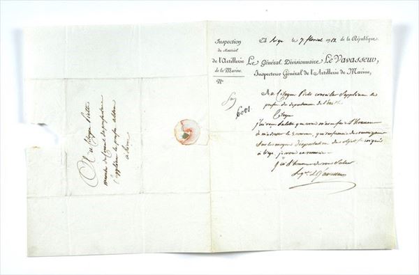 Lettera autografa del Generale Le Vavasseuv