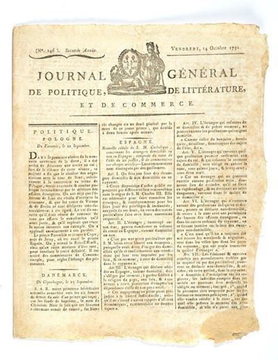 Giornale del 14 Ottobre 1791
