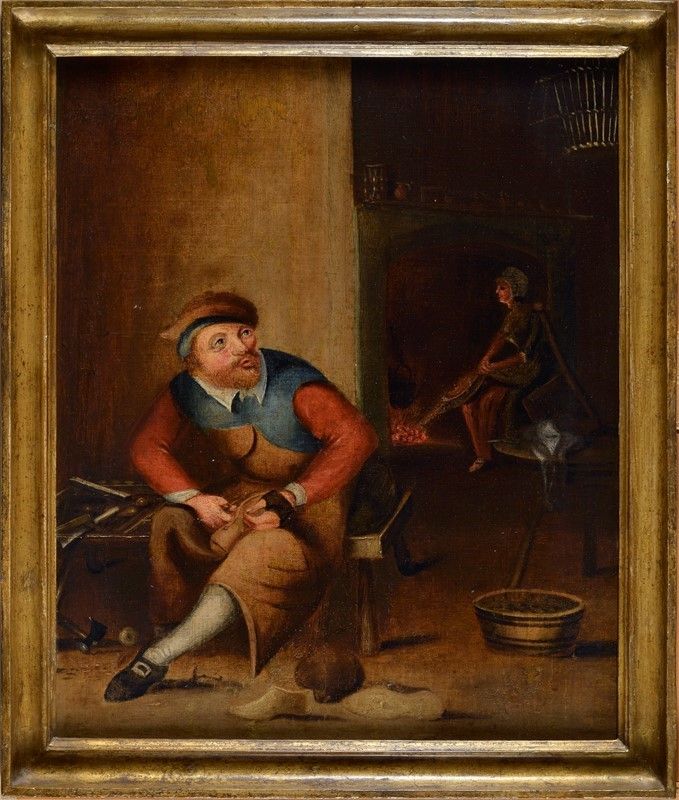 Scuola Olandese, XVII Sec. - Il Calzolaio