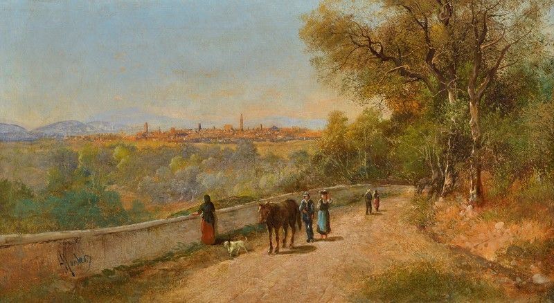 Andreas Markò - Veduta di San Gimignano dalla Campagna