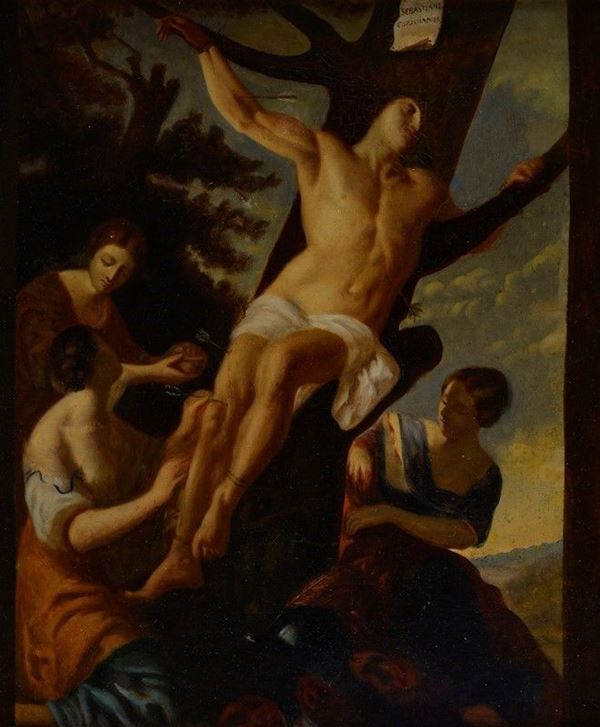 Anonimo, XIX sec. - Irene cura San Sebastiano