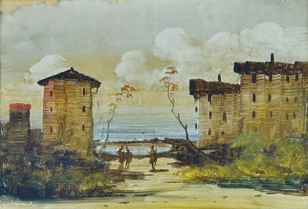 Lucio Cargnel - Paesaggio con figure