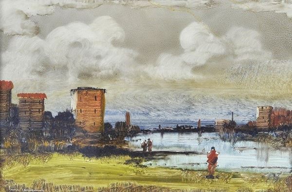 Lucio Cargnel - Paesaggio con figura