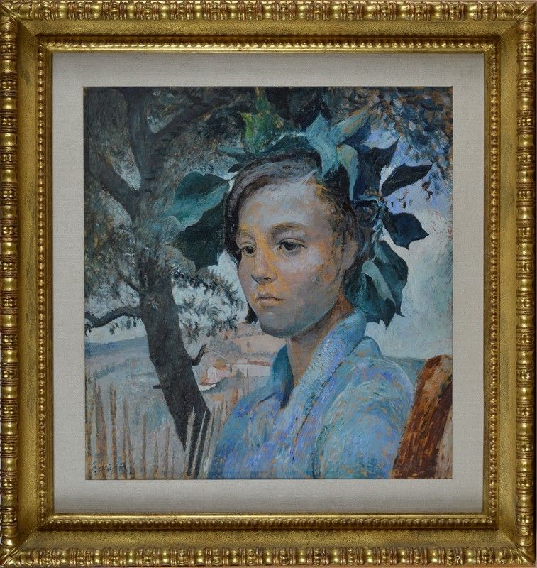Paulo Ghiglia - Volto di Adolescente in un Paesaggio