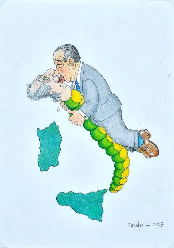 Giorgio Forattini - Veltroni - Berlusconi