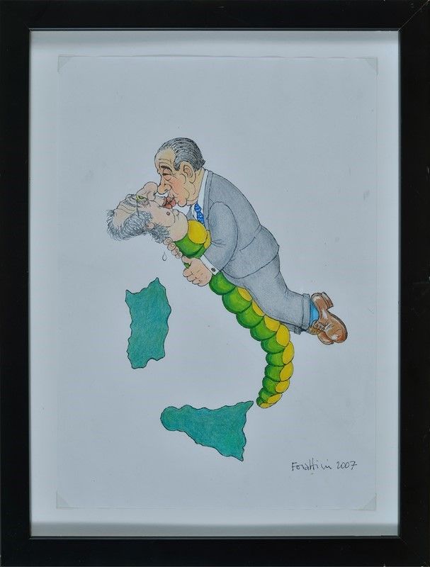 Giorgio Forattini - Veltroni - Berlusconi