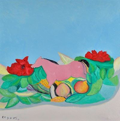 Natura Morta e Cavallo Rosa