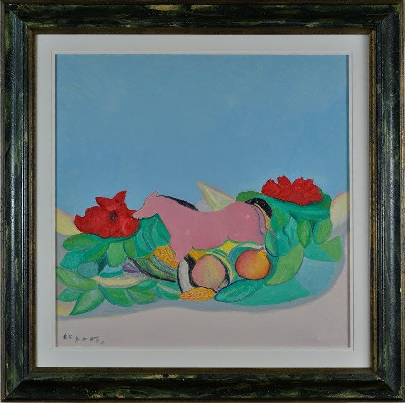 Giuseppe Cesetti - Natura Morta e Cavallo Rosa