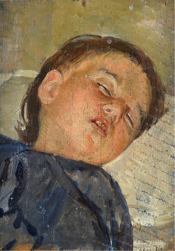 Silvestro Lega - Bambino che dorme