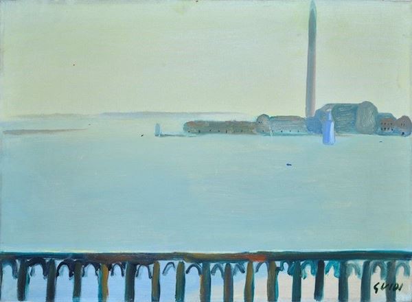 Virgilio Guidi - Marina con balaustra