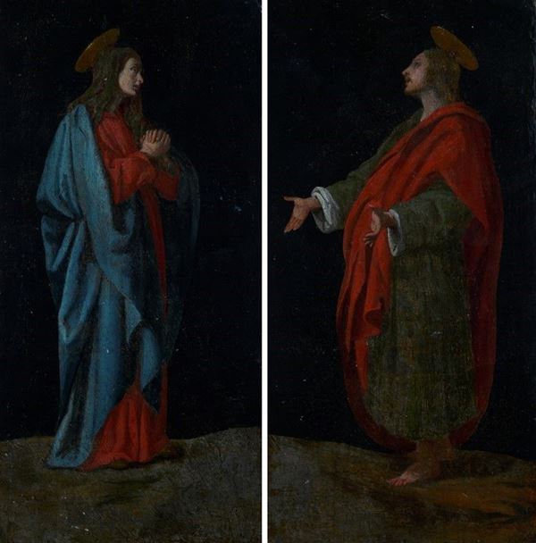 Scuola Fiorentina, XVII sec. - San Giovanni e la Vergine Maria dolenti