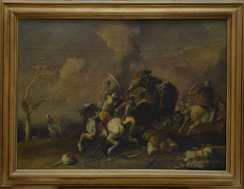 Anonimo, XVII Sec. - Coppia di Battaglie