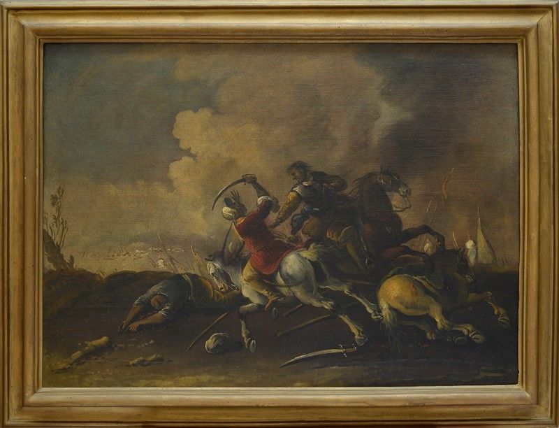 Anonimo, XVII Sec. - Coppia di Battaglie