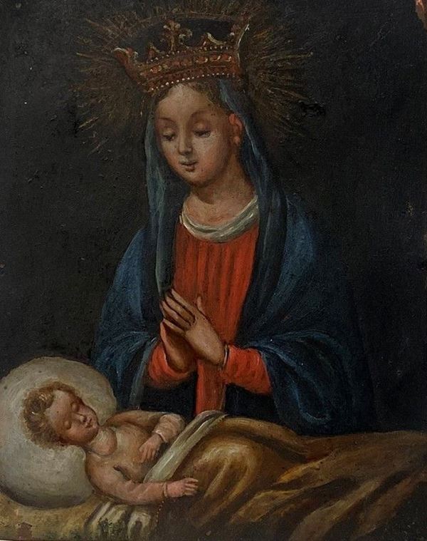Anonimo, XVIII sec. - Madonna con Bambino