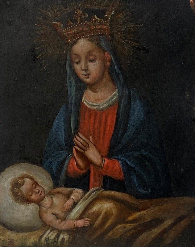 Anonimo, XVIII Sec. - Madonna con Bambino