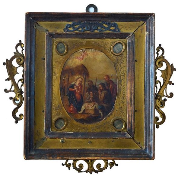 Scuola Fiamminga, XVII sec. - Adorazione dei pastori