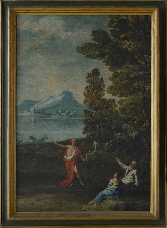 Attr. a Giuseppe Zola - Paesaggio con la Predica del Battista