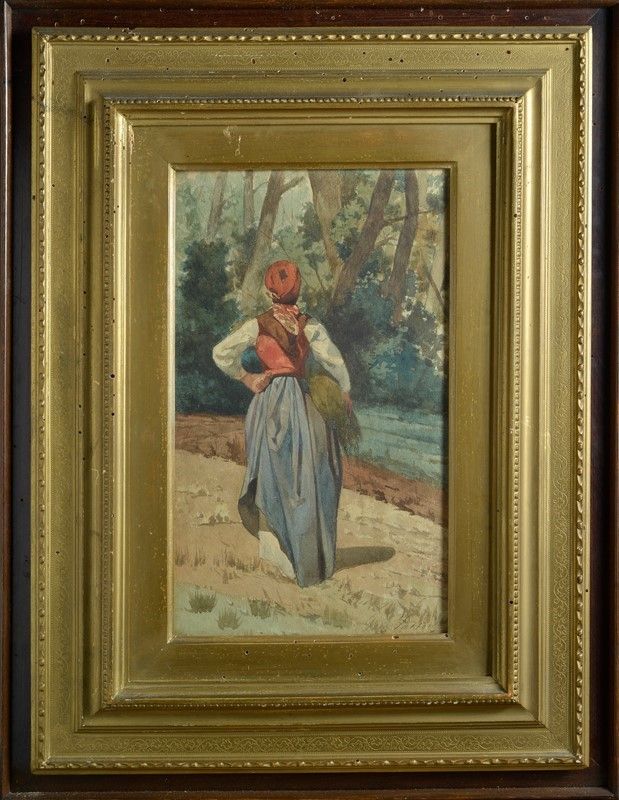 Giovanni Fattori - Erbaiola di Spalle
