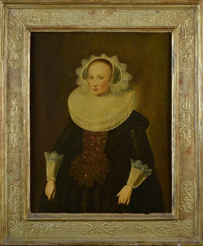 Scuola Olandese, XVII Sec. - Ritratto di Dama