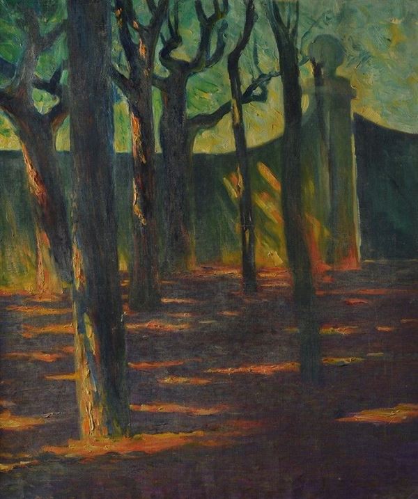 Ludolf Verworner - Alberi al tramonto