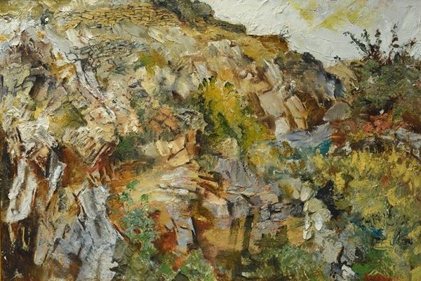 Fausto Pirandello - Paesaggio di rocce