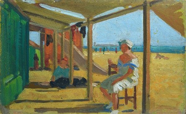 Anonimo, XIX - XX sec. - Figure sulla spiaggia