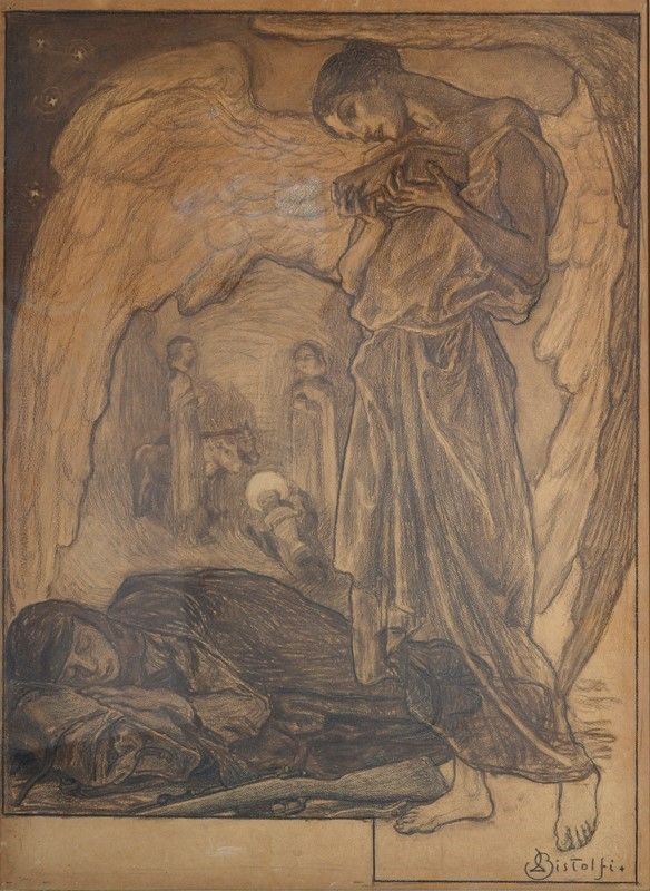 Leonardo Bistolfi - L&#39; Angelo custode del milite con Nativit&#224;