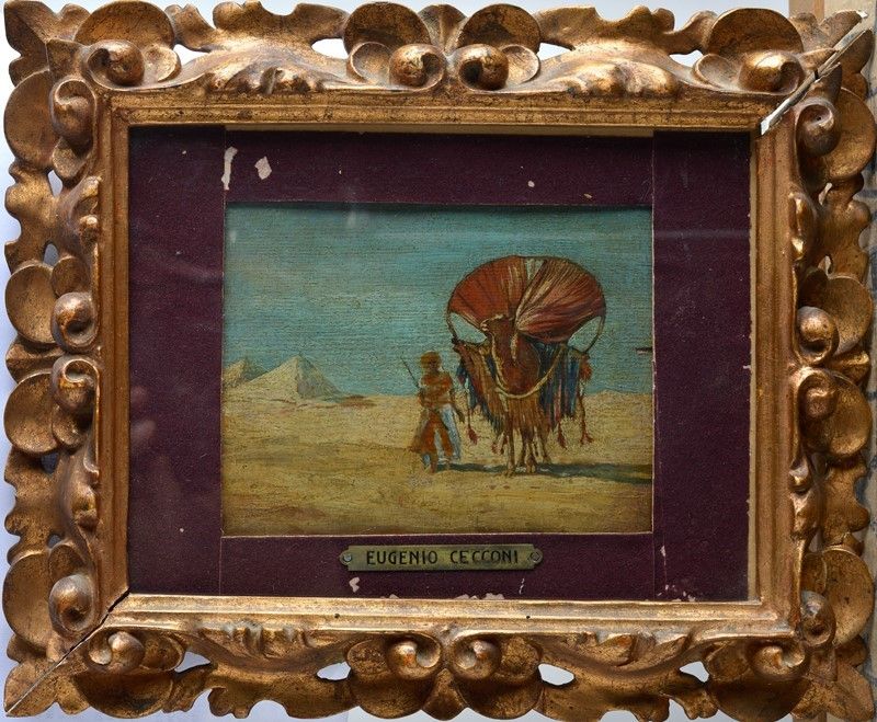 Eugenio Cecconi - Beduino e Cammello nel Deserto