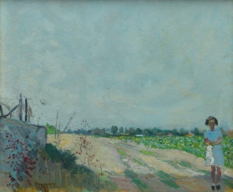 Umberto Moggioli - Bimba in Campagna