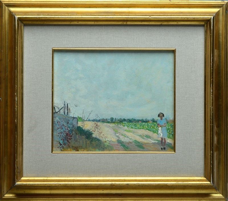 Umberto Moggioli - Bimba in Campagna
