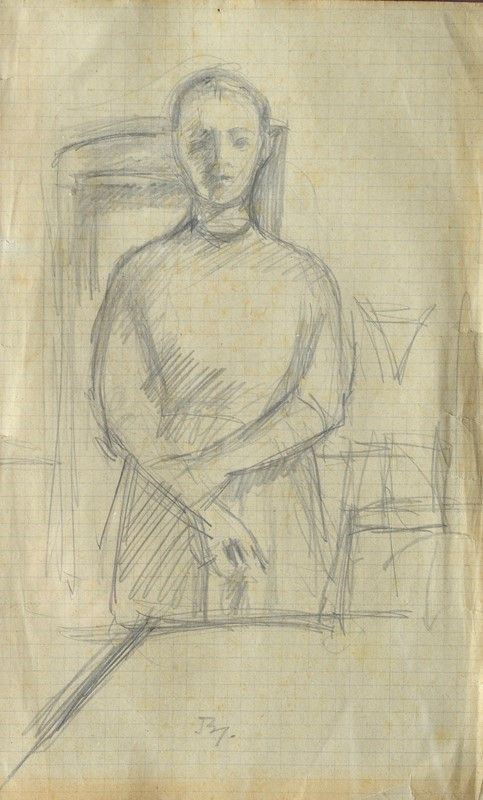 Balthus (count Balthasar Klossowski De Rola) - Studio per "lena con le Braccia Incrociate"