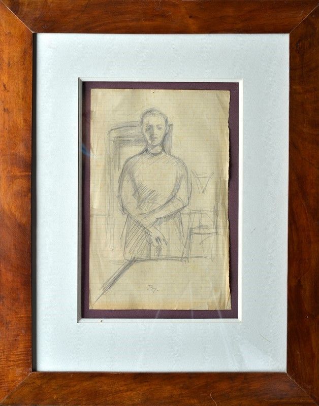 Balthus (count Balthasar Klossowski De Rola) - Studio per "lena con le Braccia Incrociate"