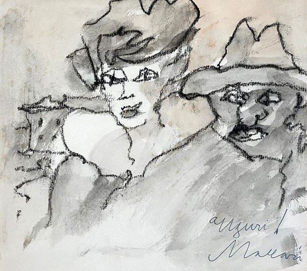 Mino Maccari : Figure  - Tecnica mista su carta - Asta ARTE MODERNA E CONTEMPORANEA - III - Galleria Pananti Casa d'Aste