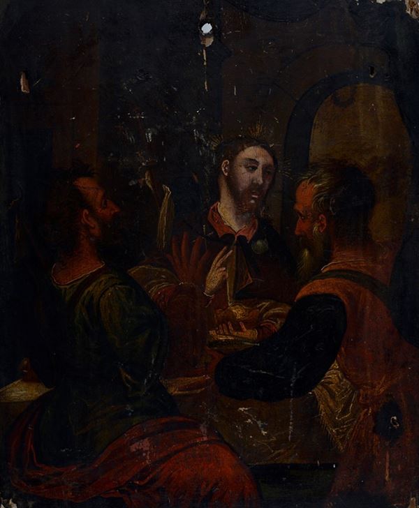 Scuola Greco - Dalmata, XVI sec. - Cenea in Emmaus