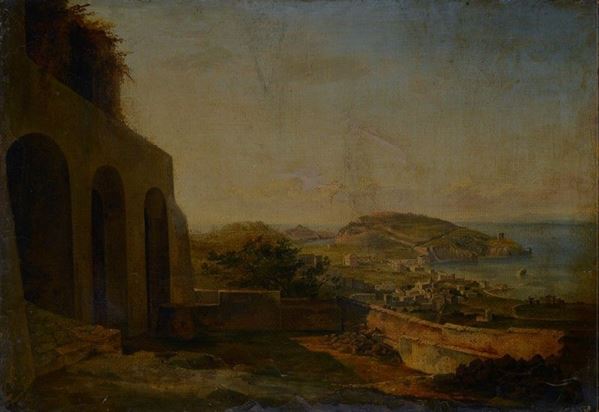 Anonimo, XIX sec. - Paesaggio costiero