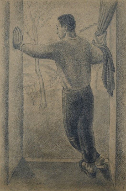 Ubaldo Oppi - Uomo sulla Porta