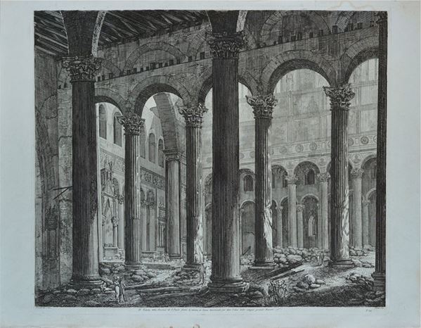 Luigi Rossini - View of the Ruin of San Paolo outside the walls